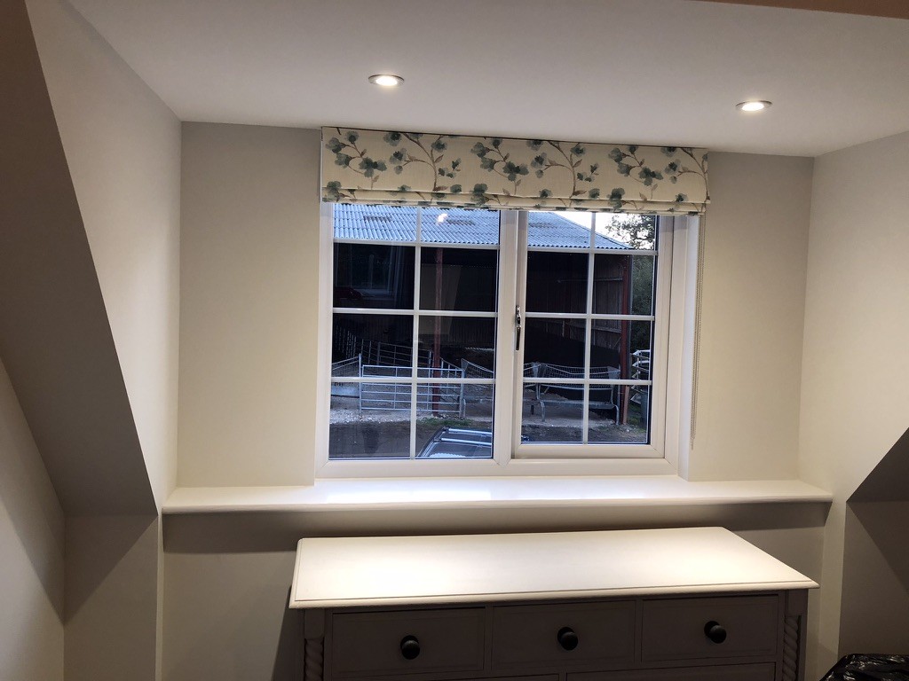 Roman blind in a vaulted room
