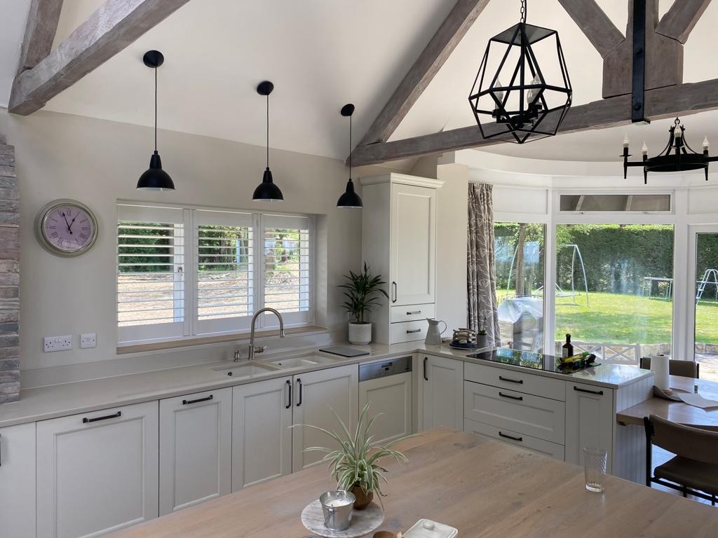 Shutters made to fit a kitchen window exactly