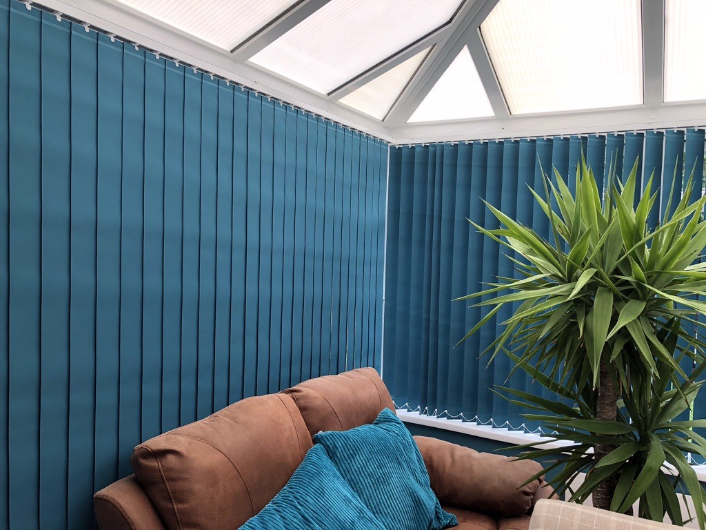 Vertical blinds, conservatory