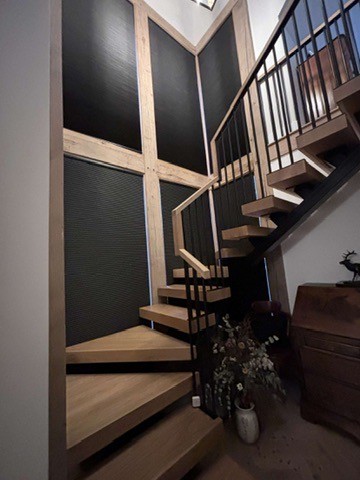 Shutters, staircase landing