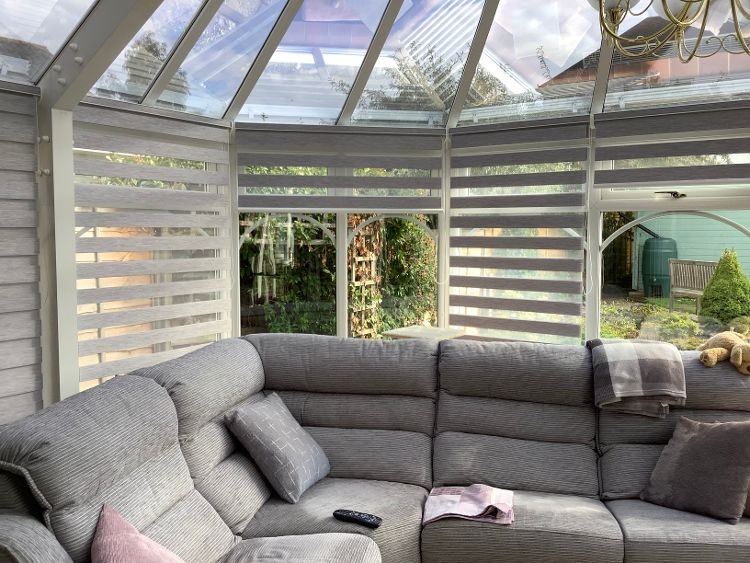 Vertical blinds, conservatory